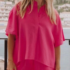 Daily Drills Vibrant Pink Blouse